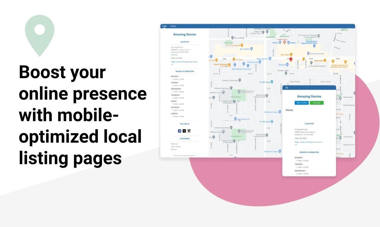 mobile optimized local listing pages